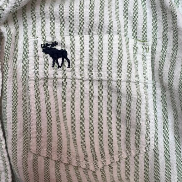 Abercrombie & Fitch Women's Striped Button-Down Shirt Size XS Moose Preppy - Picture 7 of 9